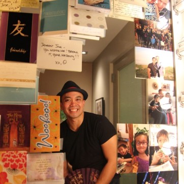 Jose Llana in his dressing room at the Vivian Beaumont Theater after The Actors Fund Special Performance of The King and I on September 20, 2015. Photo by Lia Chang