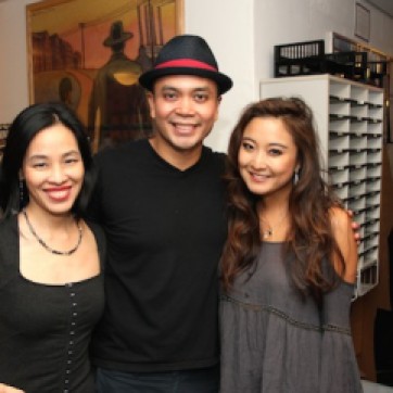 Lia Chang, Jose Llana and Ashley Park backstage at the Vivian Beaumont Theater after The Actors Fund Special Performance of The King and I on September 20, 2015.