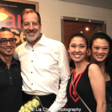 Paul Nakauchi, Ted Sperling, Ruthie Ann Miles, Kristen Faith Oei backstage at the Vivian Beaumont Theater after The Actors Fund Special Performance of The King and I on September 20, 2015. Photo by Lia Chang