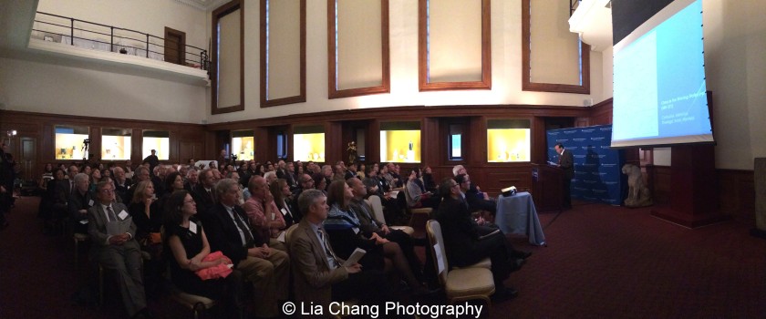 Li Feng, Professor of Early Chinese History and Archaeology at Columbia University, gives a lecture on "The Importance of Early China and the Indispensable Role of Western Institutions in Its Studies" at the inaugural reception for The Tang Center for Early China in the Low Library at Columbia University on October 2, 2015. Photo by Lia Chang