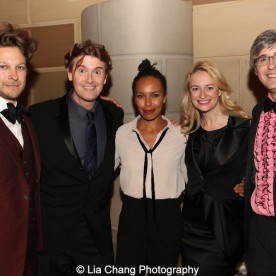 Benjamin Sheuer, Eisa Davis, Nell Benjamin and Mo Rocca attend the Dramatists Guild Fund's Gala: 'Great Writers Thank Their Lucky Stars' at Gotham Hall on October 26, 2015 in New York City. Photo by Lia Chang