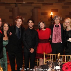 Dustin Sparks, Laurence O'Keefe, Darren Criss, Rachel Routh, Mo Rocco, Nell Benjamin and guest attend the Dramatists Guild Fund's Gala: 'Great Writers Thank Their Lucky Stars' at Gotham Hall on October 26, 2015 in New York City. Photo by Lia Chang