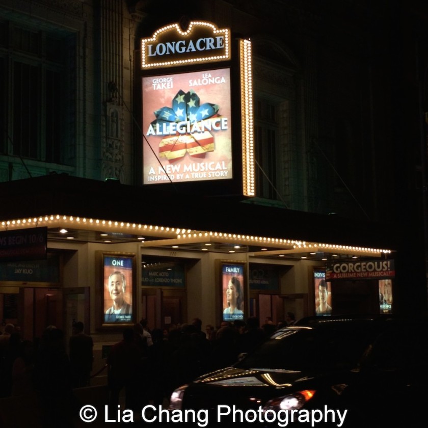 Broadway's Allegiance kicked off previews at the Longacre Theatre in New York on October 6, 2015. Photo by Lia Chang