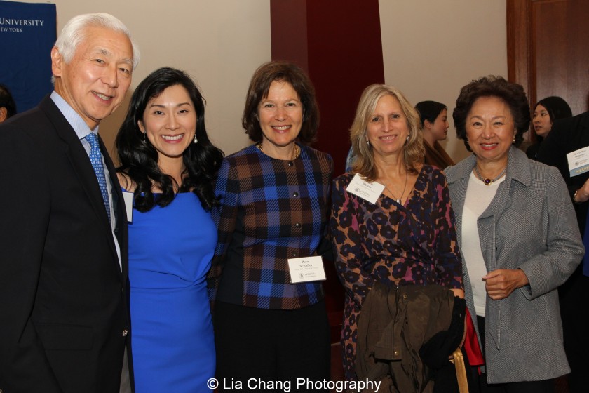 Oscar Tang and his wife Agnes Hsu-Tang, Pam B. Schafler, Chairman of the New-York Historical Society, Louise Mirrer, President and CEO of the New-York Historical Society, and Shirley Young attend the inaugural reception for The Tang Center for Early China in the Low Library at Columbia University on October 2, 2015. Photo by Lia Chang