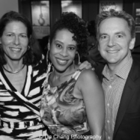 Paige Evans, 2015 Steinberg Award winner Dominique Morisseau and Signature Theatre's Founding Artistic Director James Houghton attend the 2015 Steinberg Playwright Awards on November 16, 2015 in New York City. Photo by Lia Chang