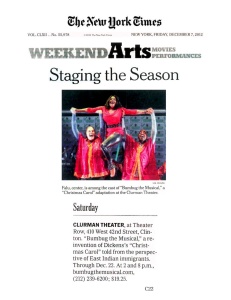 New York Times- Bumbug the Musical, December 2012