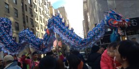 Dragon dancers at "Madison Street to Madison Avenue" Lunar New Year Celebration on Feb. 6, 2016 in New York City. Photo by Lia Chang