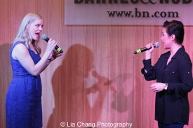 Katie Rose Clarke and Lea Salonga sing "Stronger Than Before" to celebrate the release of the ALLEGIANCE Original Cast recording at the Barnes and Noble CD Signing event in New York on Feb. 5, 2016. Photo by Lia Chang