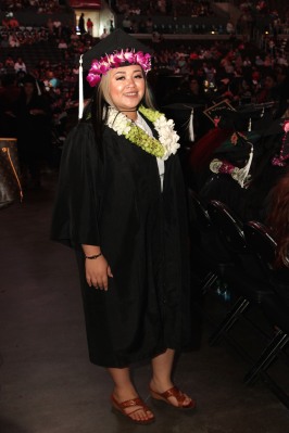 Asia Flores at the 2016 FIDM Graduation at the Staples Center in LA on June 20, 2016. Photo by Lia Chang