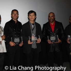 Demetrius Angelo with Urban Fists of Legends Legacy Award Honorees Vincent Lyn, Don "The Dragon" Wilson, Robert Samuels and Michael Woods at the Urban Action Showcase Diversity in Action Celebration at the AMC Empire 25 Times Square in New York on November 12, 2016. Photo by Lia Chang