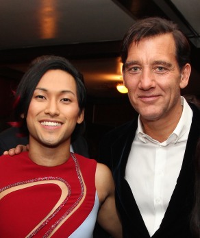 Jin Ha and Clive Owen. Photo by Lia Chang