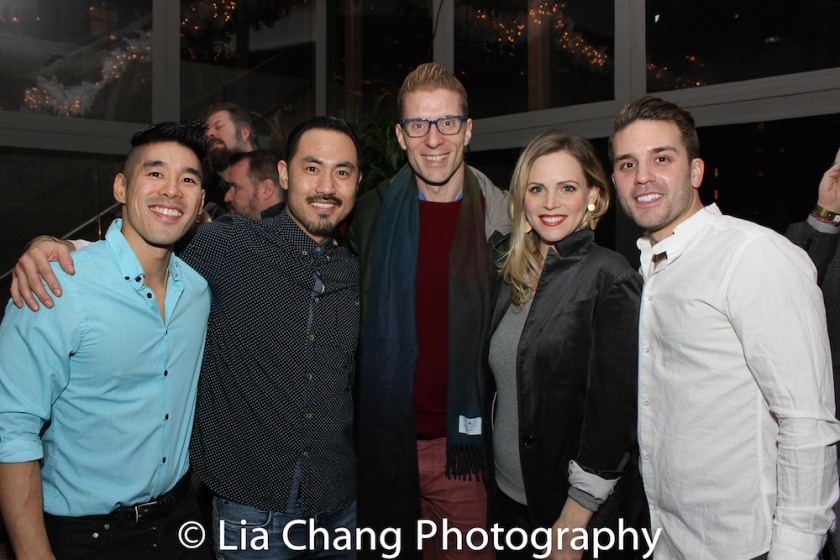 An ALLEGIANCE reunion with Chris Kong, Marcus Choi, Lorenzo Thione, Katie Rose Clarke, Dan Horn. Photo by Lia Chang